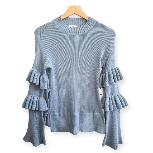 New with Tag, Revolve‎ LPA Top 510 with Ruffle Sleeves, Size XS, Cloud Blue - Picture 3 of 13